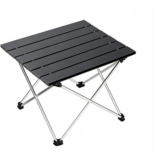 Ultralight Folding Camping Table with Aluminum Top, Portable Low Table